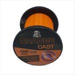 Monofilament fishing line, Cast, 1000 m, diameter 0.25 mm, 7.70 kg, orange color